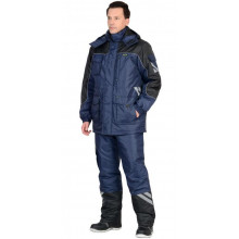 Костюм "ФОТОН" зимний: куртка дл., брюки тёмно-синий с черным и СОП-25 мм.
